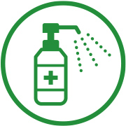 アルコール消毒液を設置しています。